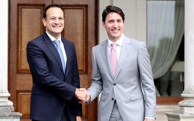 Irish Taoiseach Leo Varadkar and Canadian Prime Minister Justin Trudeau. 
