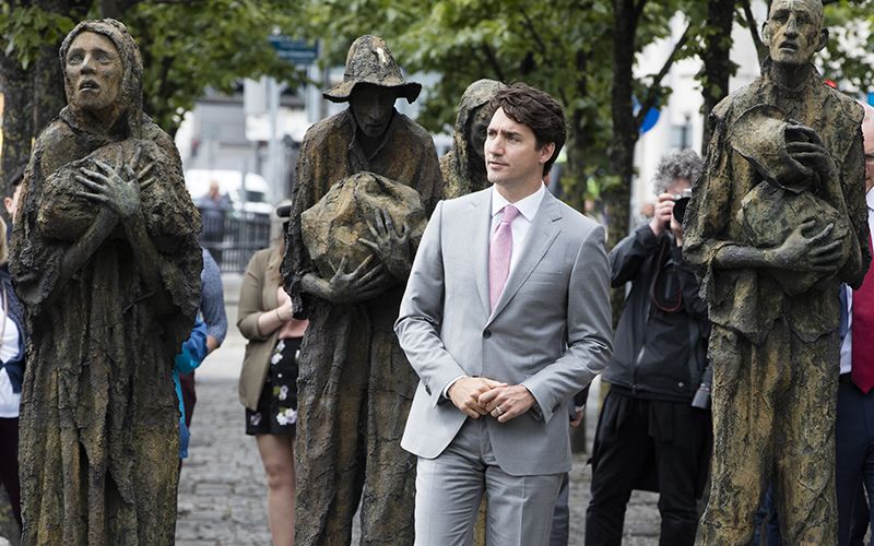 Justin Trudeau moved by Great Hunger and newly found Irish roots