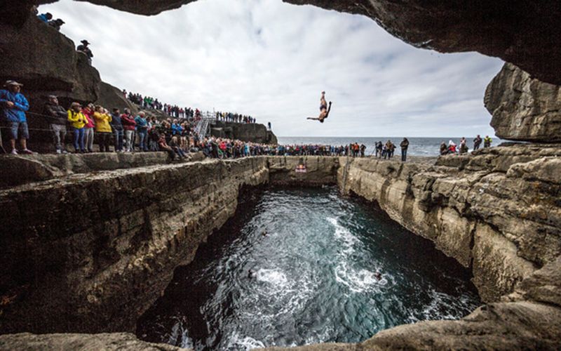 Cliff diving off the Aran Islands, can you say vertigo!