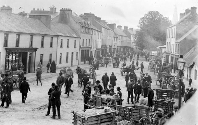 College Street, Killarney, Co. Kerry, where the procession through the town took the released prisoners until they addressed the crowd outside Gleesons Hotel.