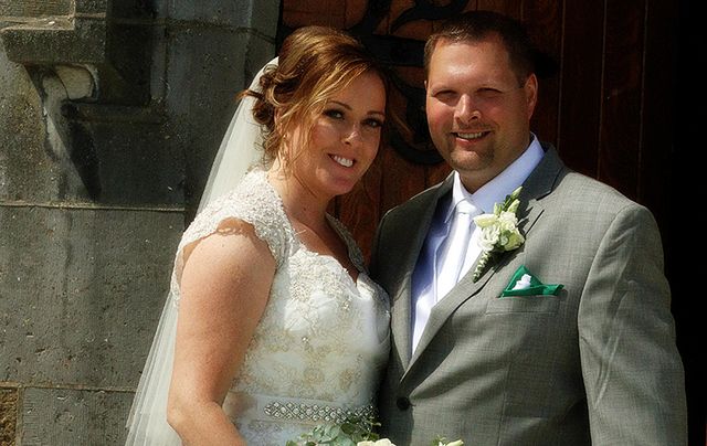 The newlyweds, Kristine Dunn and Carl Thomason.