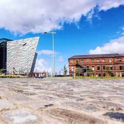 Northern Ireland\'s fantastic Titanic Belfast museum next to the new Titanic Hotel Belfast