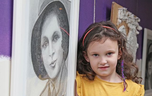 A young girl pictured at 1916 Art Exhibition in County Longford. 
