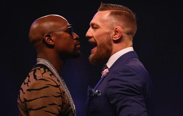 Floyd Mayweather and Conor McGregor square off ahead of Aug 26 fight.