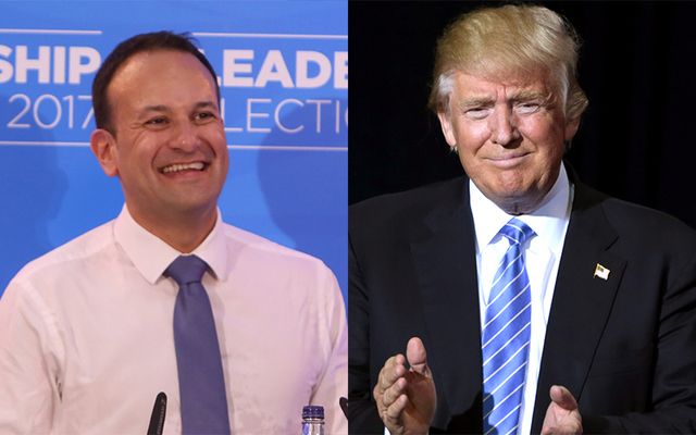 Irish Taoiseach Leo Varadkar and US President Donald Trump. 