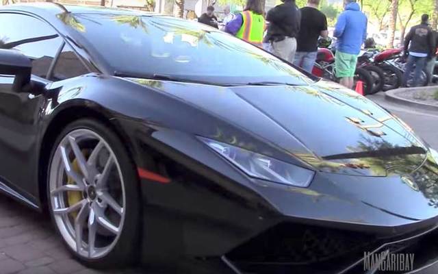 Snapshot from YouTube Video shows a Lamborghini Huracán Spyder.
