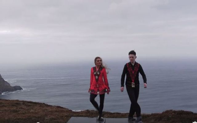 Irish dancers The Shevlin Twins take to the cliffs to perform Ed Sheeran song Nancy Mulligan. 