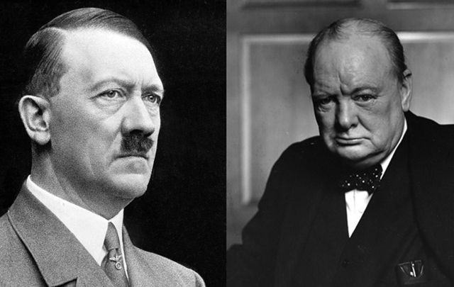 Adolf Hitler and Winston Churchill.