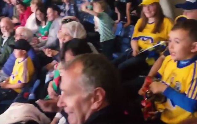 Syrian refugees cheering their teams in Croke Park.