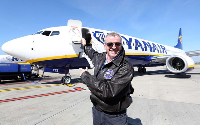 Ryanair boss Michael O\'Leary introduces new Ryanair slimline seats with extra legroom for passengers. 