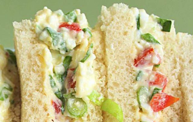 Delicious egg salad sandwiches. 