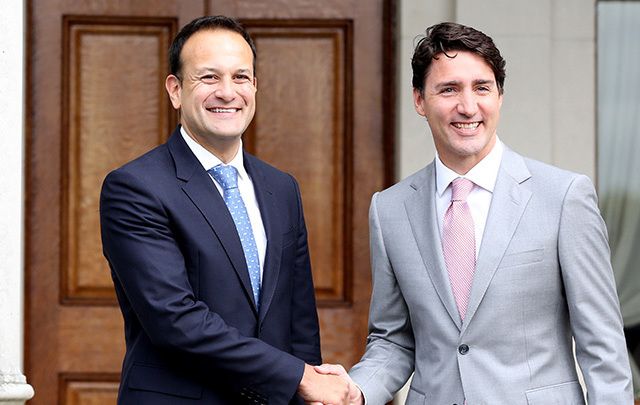 Taoiseach Leo Varadkar and Canadian Prime Minister Justin Trudeau. 