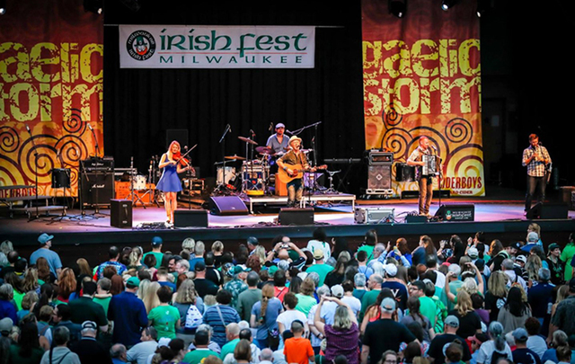 Gaelic Storm performing at the Milwaukee Irish Fest 2017.