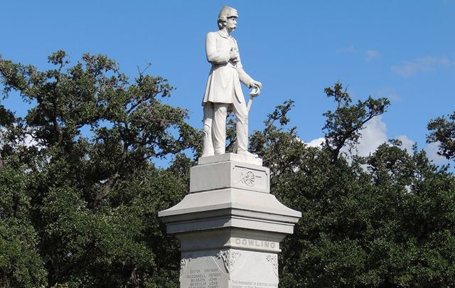 Statue of Richard William \"Dick\" Dowling in Hermann Park, Houston, Texas.