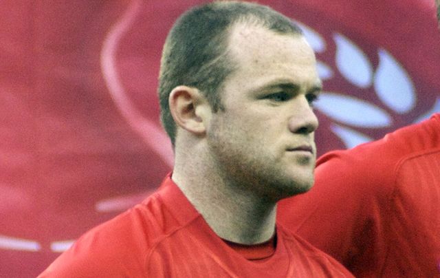 Wayne Rooney, in his Manchester United kit.