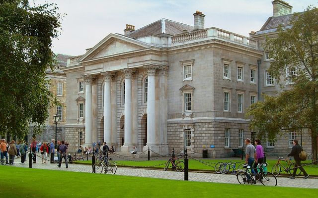 The beautiful exterior of Trinity College Dublin, in the heart of Dublin city.
