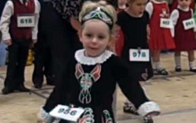 Gorgeous little girl Irish dancing at her first feis.