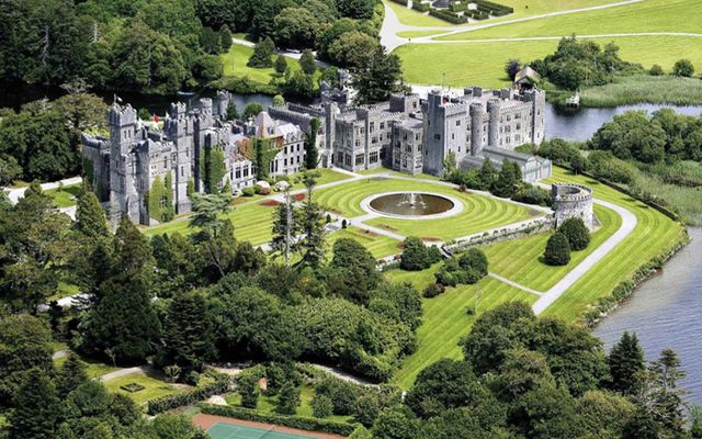 Aerial shot of Ashford Castle, outside Cong, County Mayo.