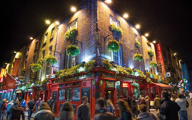 Temple Bar (the bar) in the cultural quarter of Dubiln\'s old city...not just for tourists.