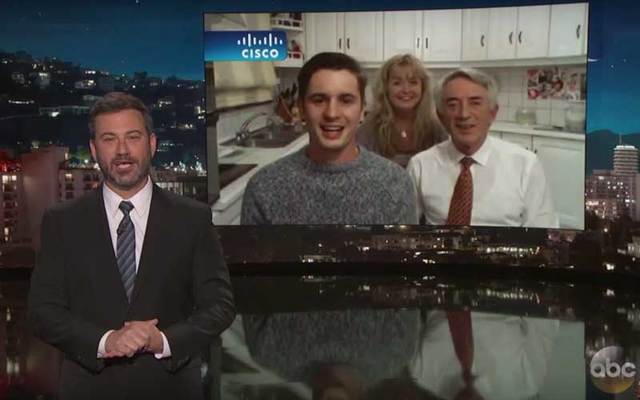 The Fleming family tell Jimmy Kimmel about their viral video showing the Irish family trying to catch a bat that flew into their home.