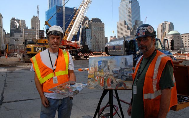 On site with Greg O'Brien, driver of the Century Petroleum truck who came every day to the site to refuel the cranes and the heavy duty machines.
