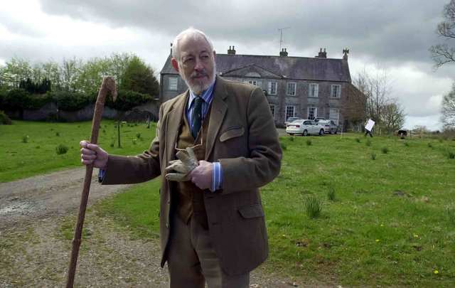 JP Donleavy, author of \"The Ginger Man\", outside his home at Levington Park estate in Co. Westmeath. 