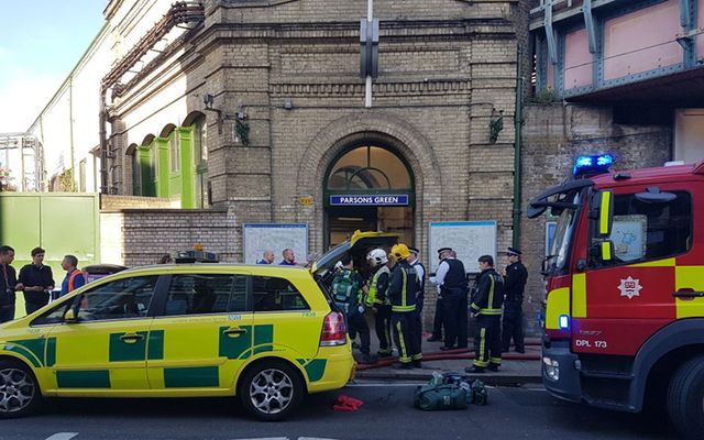 Parsons Green Station, the site of the explosion