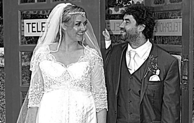 Aideen Cadwell and her husband Luke Cadwell on their wedding day. The couple may now be separated by Australian immigration authorities. 