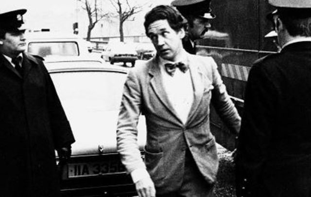 Double killer Malcolm MacArthur arriving in a Dublin court in 1982.