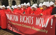Irish pro-choice abortion group protest wearing chilling Handmaid’s Tale costumes