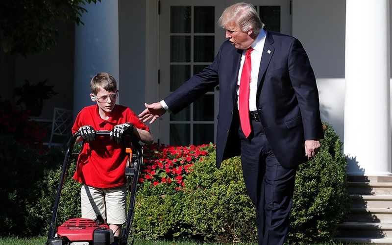 The Irish American 11-year-old who cuts Trump’s White House lawn