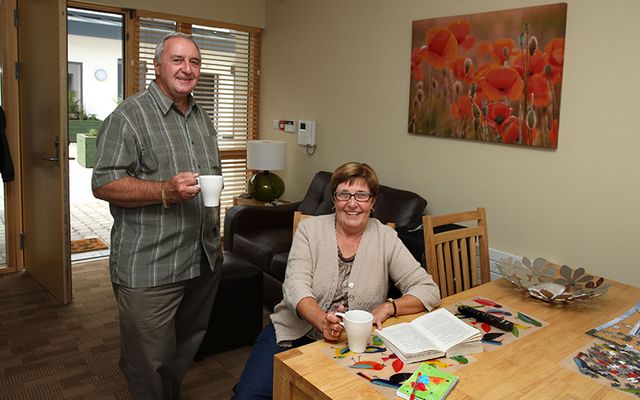 Frank Delaney and Lorraine Peters in the Croi apartments following Peter’s heart surgery in 2012 while holidaying in Ireland.