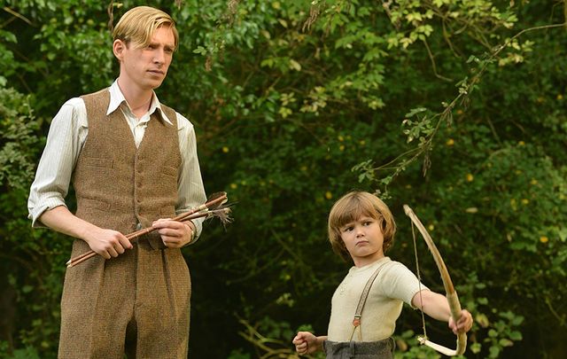 Domhnall Gleeson as Alan Milne and Will Tilston as Christopher Robin, in Goodbye Christopher Robin.