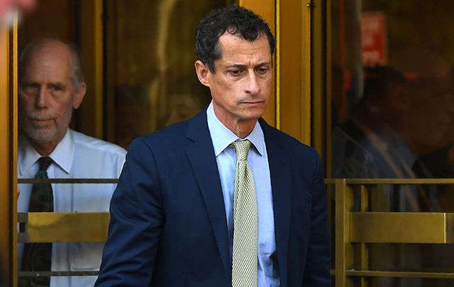 Anthony Weiner exiting court earlier this week.