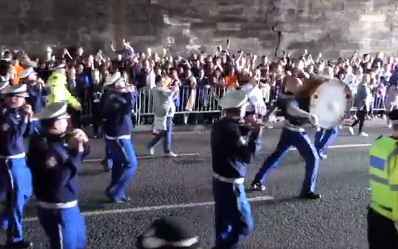 Police hunt for 4 men who sang anti-Irish famine song during Orange Order march