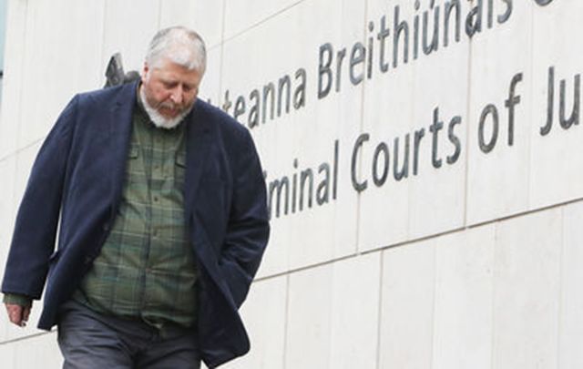 Former Irish Times sports columnist Tom Humphries arrives in court.