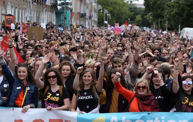 Aoife McGeough from Dundalk joined an estimated 40,000 people protest marching at the 6th Annual March for Choice which started at the Garden of Remembrance on Parnell Square to Merrion Square. The March coincides with the annual Global Day of Action for Safe and Legal Abortion.