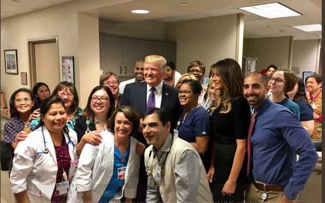 President and First Lady Trump met yesterday with members of the Trauma Team at UMC who treated over 100 people after the Las Vegas shooting.