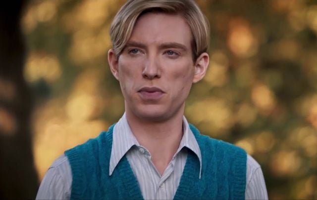 Still of Domhnall Gleeson as A.A. Milne in Goodbye Christopher Robin.