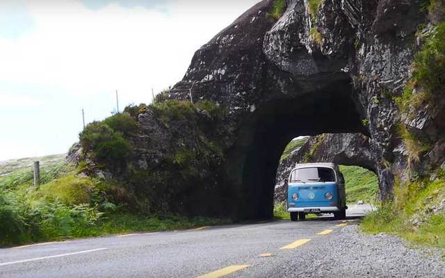 The Irish newlyweds traveled the Wild Atlantic Way in a vintage Volkswagen Camper.