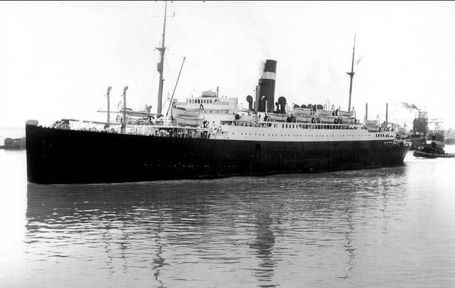 The SS Athenia in Montreal Harbour, 1933.