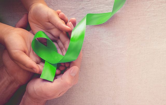 A green ribbon for Mental Health Awareness Week, October 9 - 14 in Ireland. 