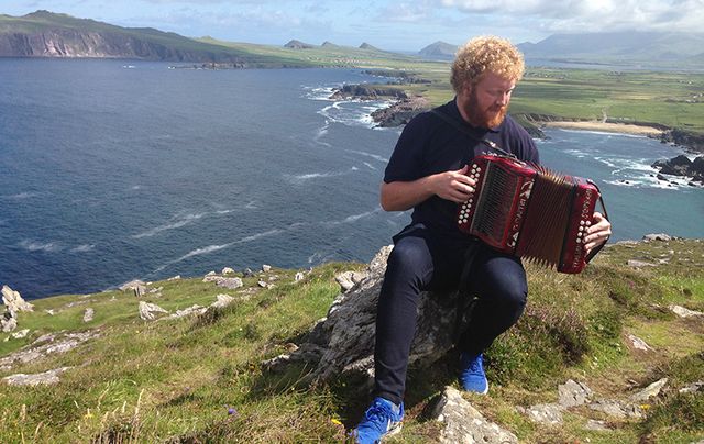 Vagabond Guide Conor entertains on Slea Head.