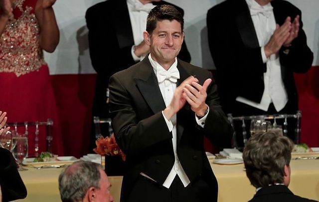 Republican House Speaker Paul Ryan at the Al Smith dinner, in New York.