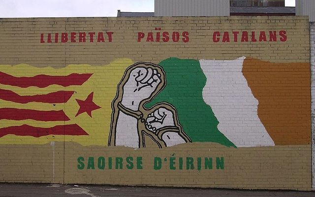 Catalan independentist mural in Republican district in Belfast