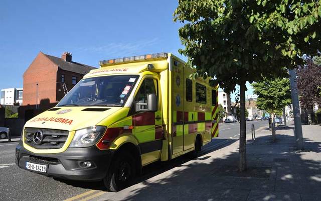 An ambulance in Dublin city center.