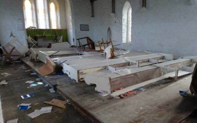 Damage to the Holy Trinity Church on the Errislannan peninsula.