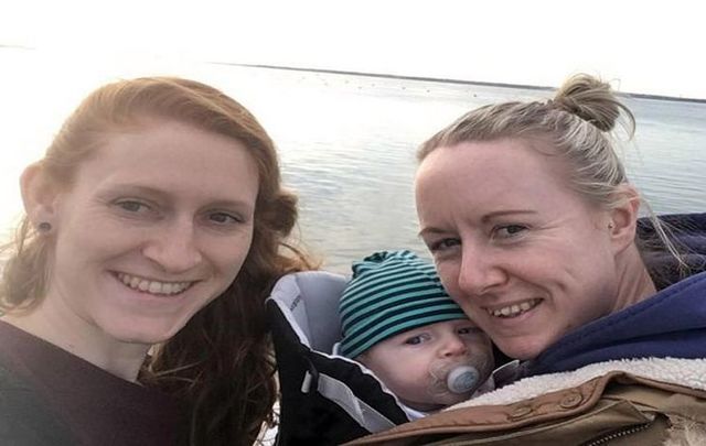 Katie Gallagher, right, is not recognized as Griffin\'s mother by the Irish government and so can not acquire a passport for her son. 