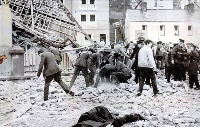 Devastation caused by the IRA bombing of Enniskillen which killed 12 people. 