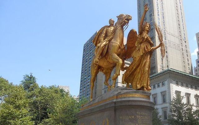 Union General William Tecumseh Sherman outside Central Park